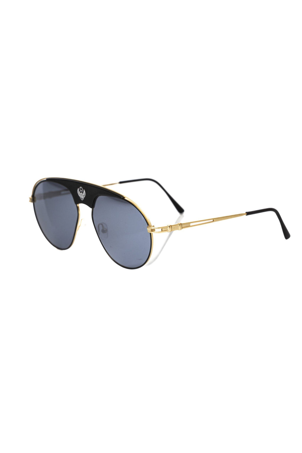 Frankie Morello Sonnenbrille für Herren, Schwarz Metallic Fiber