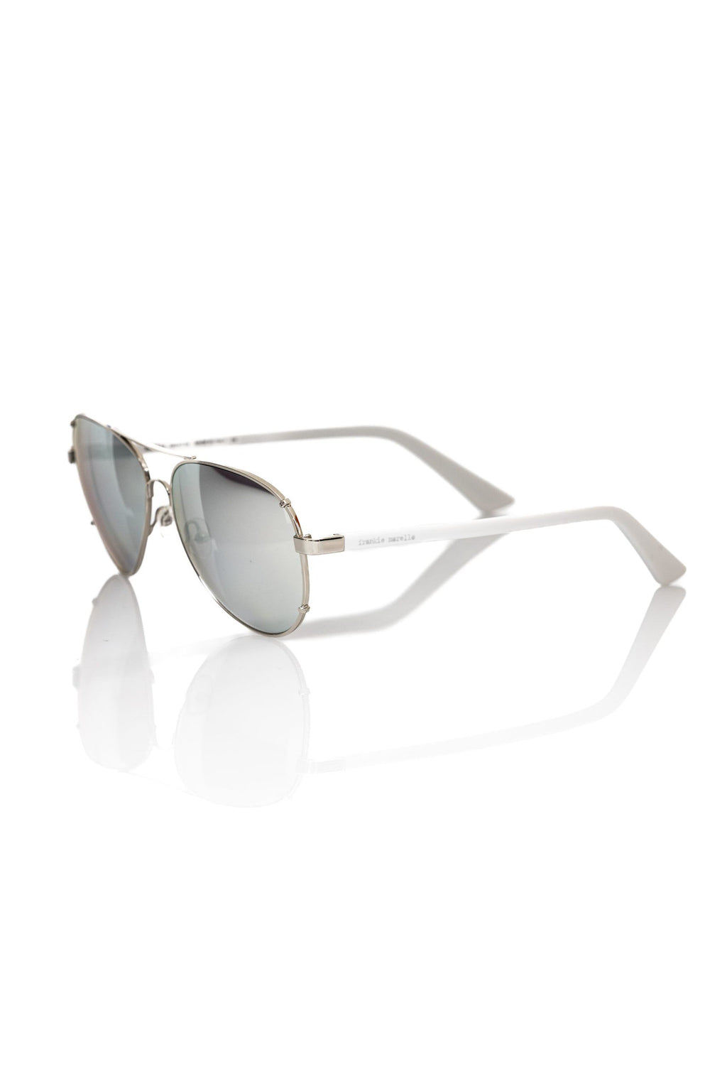 Frankie Morello Silberne Metallfaser-Sonnenbrille für Herren