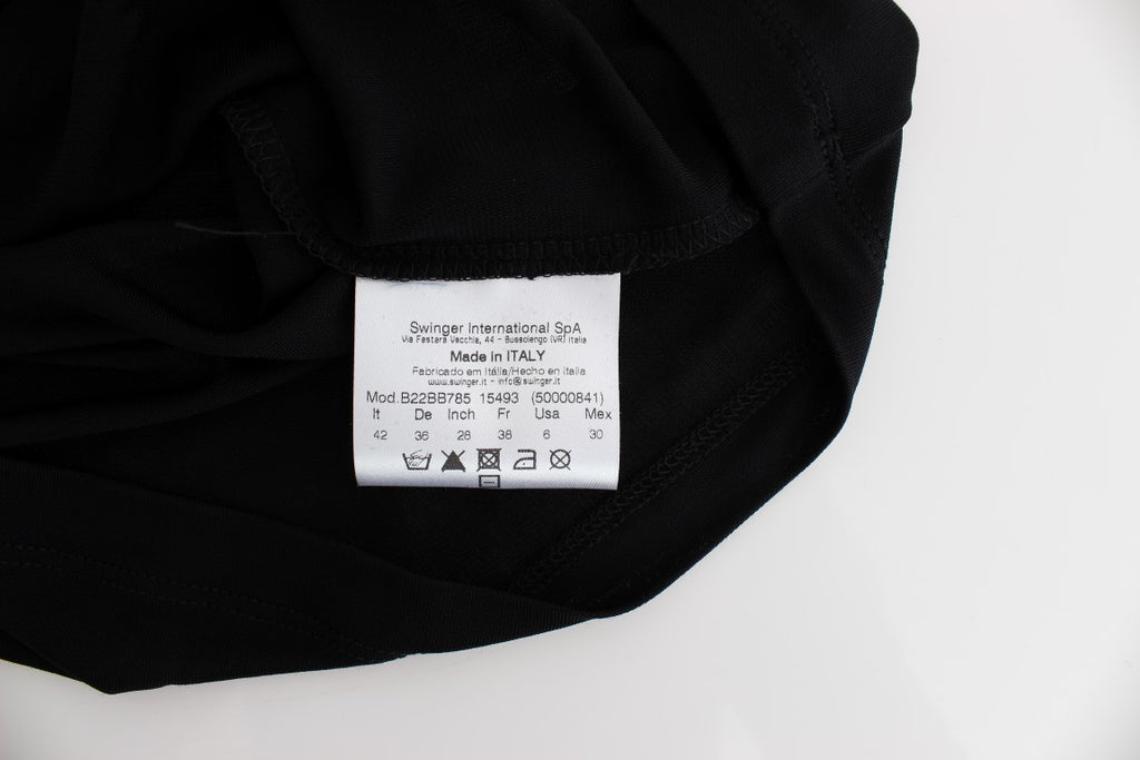 Roccobarocco Schwarzes verschönertes Jersey-Mini-Etuikleid