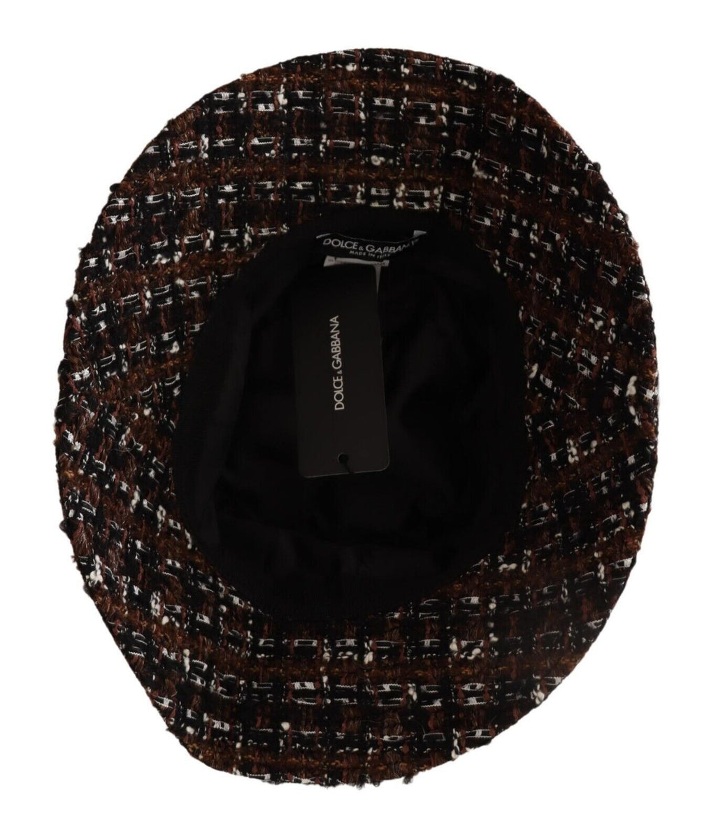 Dolce & Gabbana Multicolor Stoff gewebt breite Krempe Eimer Hut