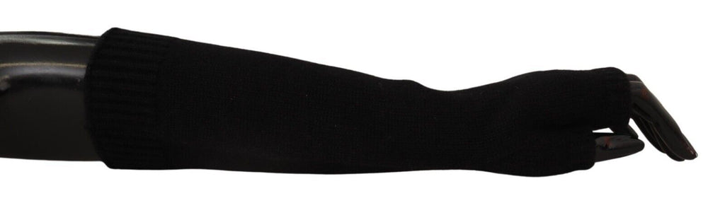 Dolce & Gabbana Elegante Schwarze Fingerlose Handschuhe aus Kaschmir