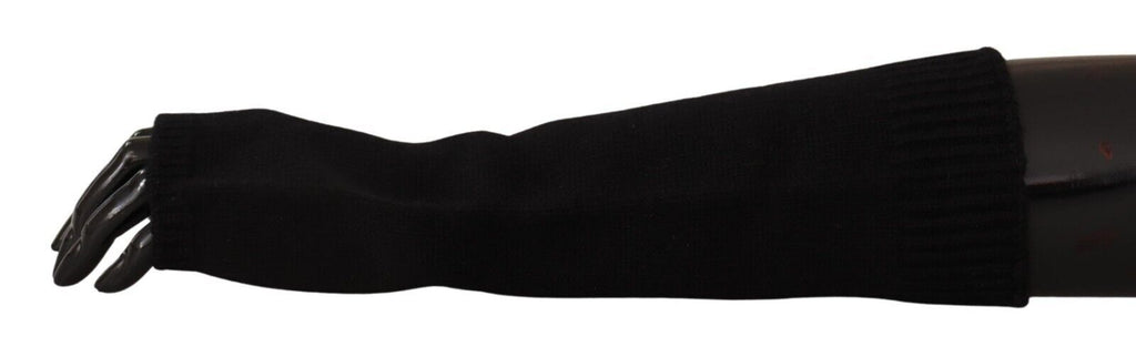 Dolce & Gabbana Elegante Schwarze Fingerlose Handschuhe aus Kaschmir
