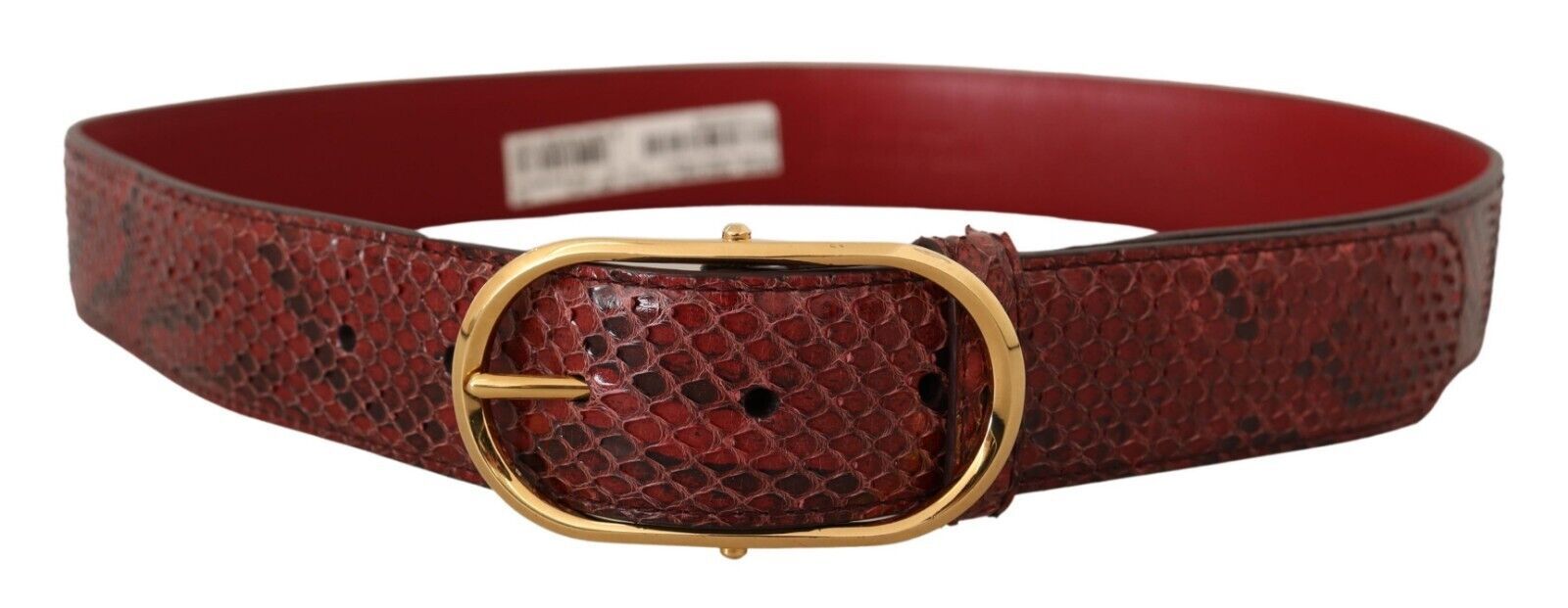 Dolce & Gabbana Roter Exotenledergürtel mit ovaler Schnalle