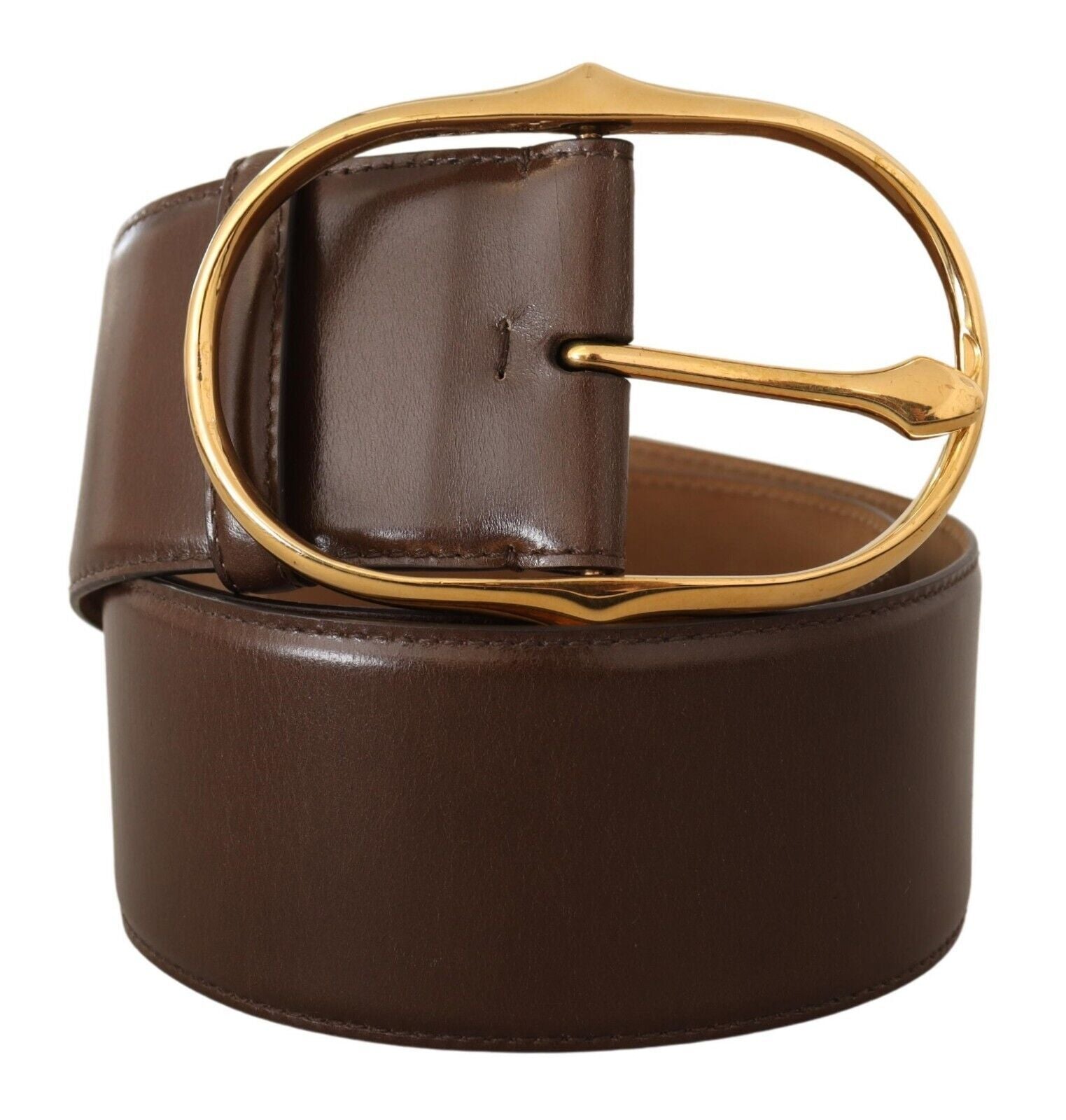 Dolce & Gabbana Brauner Ledergürtel mit ovaler Metallschnalle