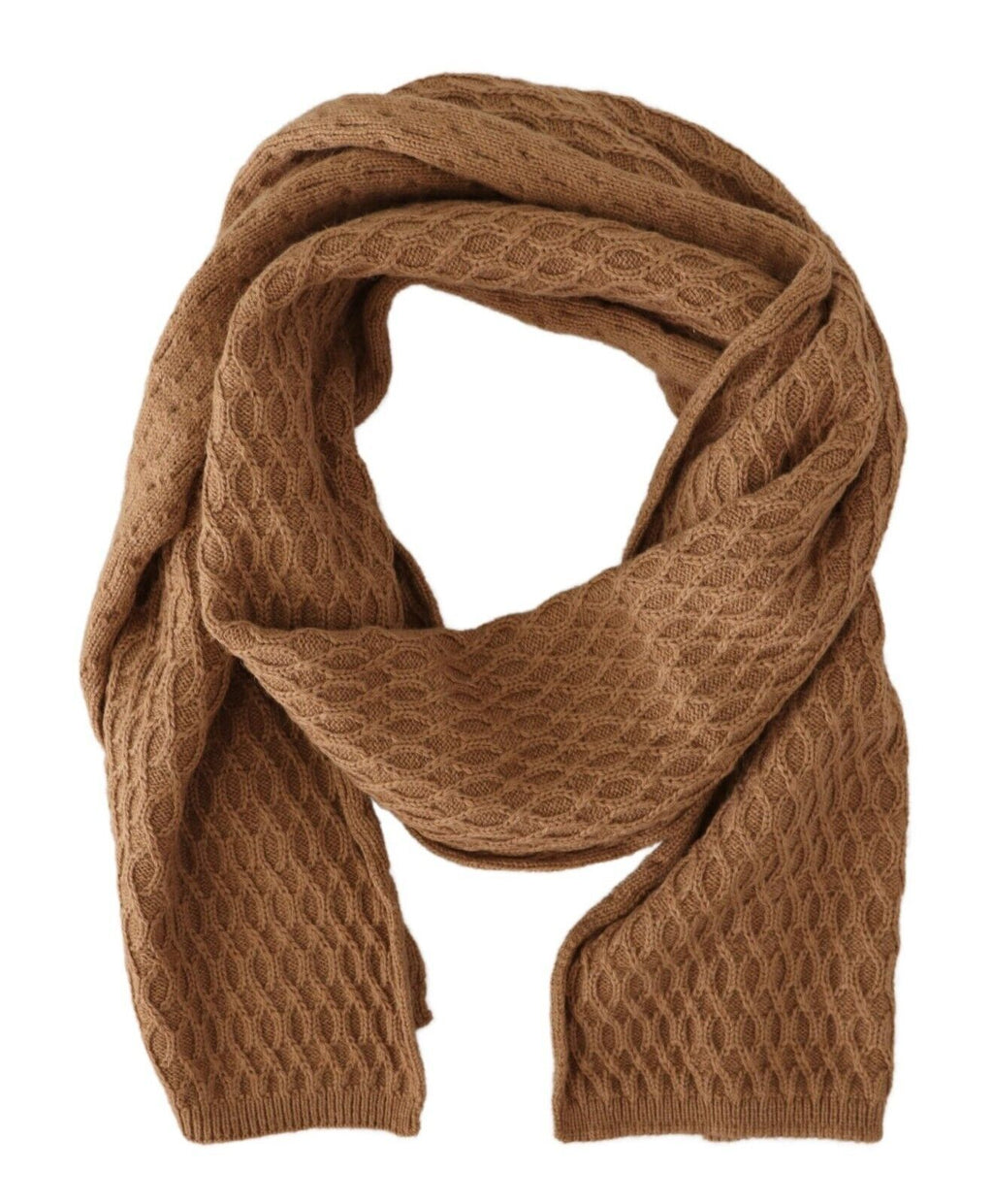 Dolce & Gabbana Dunkelbrauner Wickelschal gestricktes Camel-Tuch