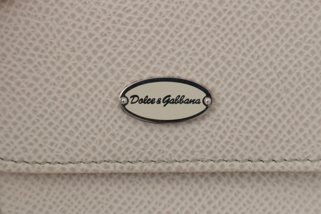 Dolce & Gabbana Weiß Dauphine Leder Halter Tasche Brieftasche Kondom Fall
