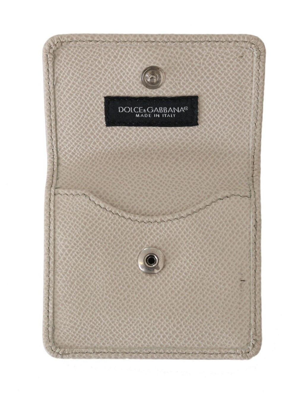 Dolce & Gabbana Weiß Dauphine Leder Halter Tasche Brieftasche Kondom Fall