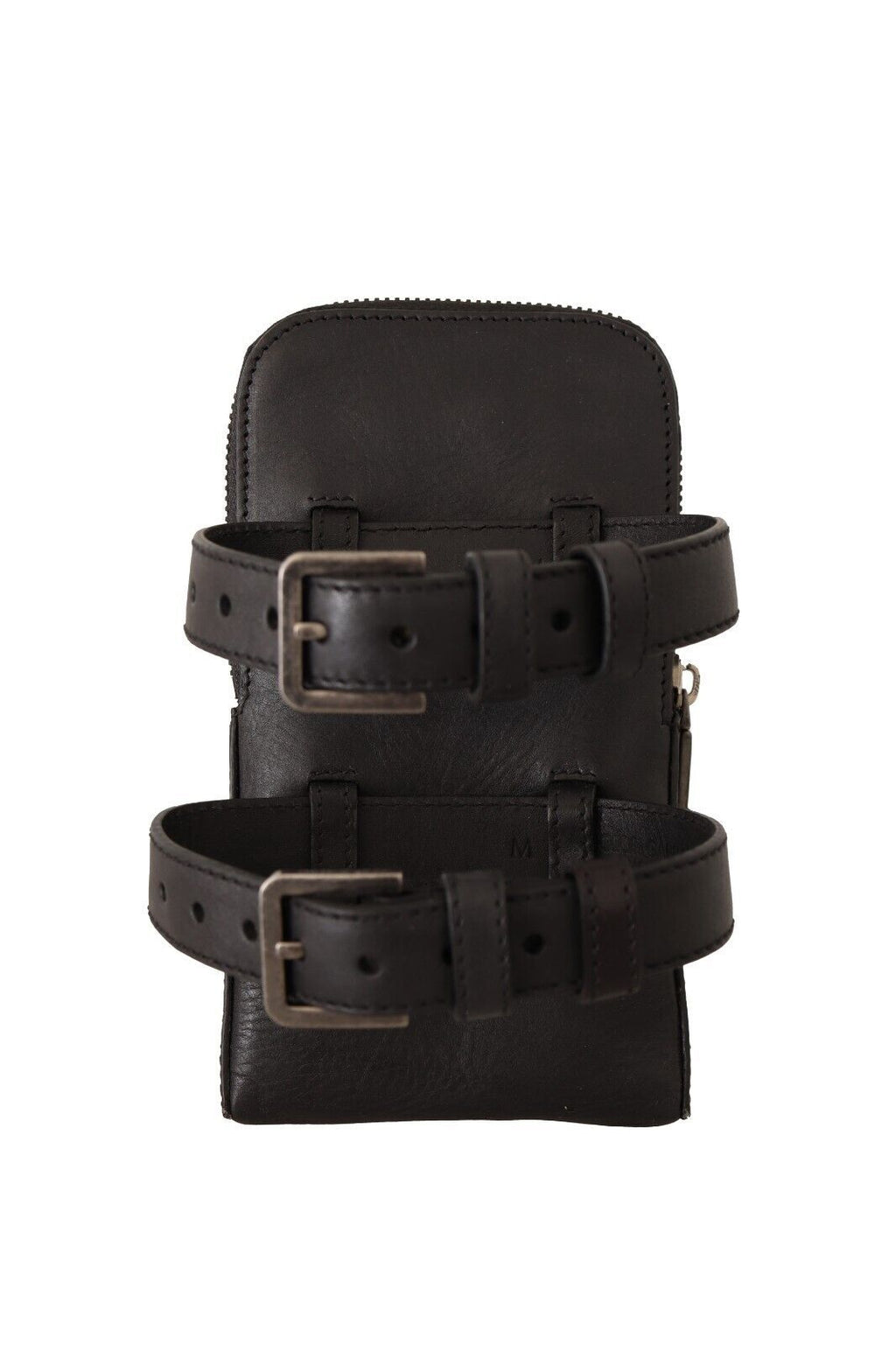 Dolce & Gabbana Schwarzes Leder Portemonnaie Double Belt Strap Multi Kit Wallet