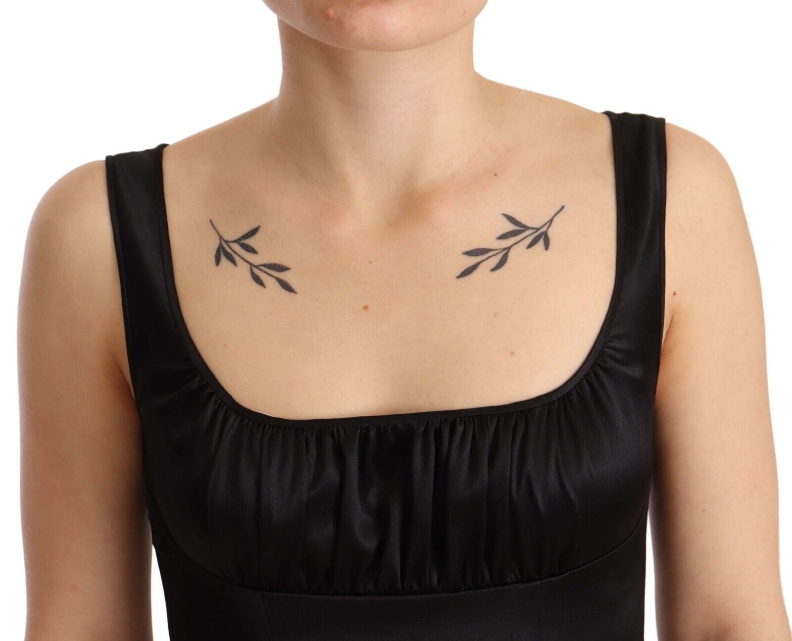 Dolce & Gabbana Schwarzes Seiden-Stretch-Scheide-Nixen-Midikleid