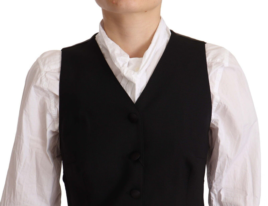 Dolce & Gabbana Elegante schwarze Weste aus Wollmischung