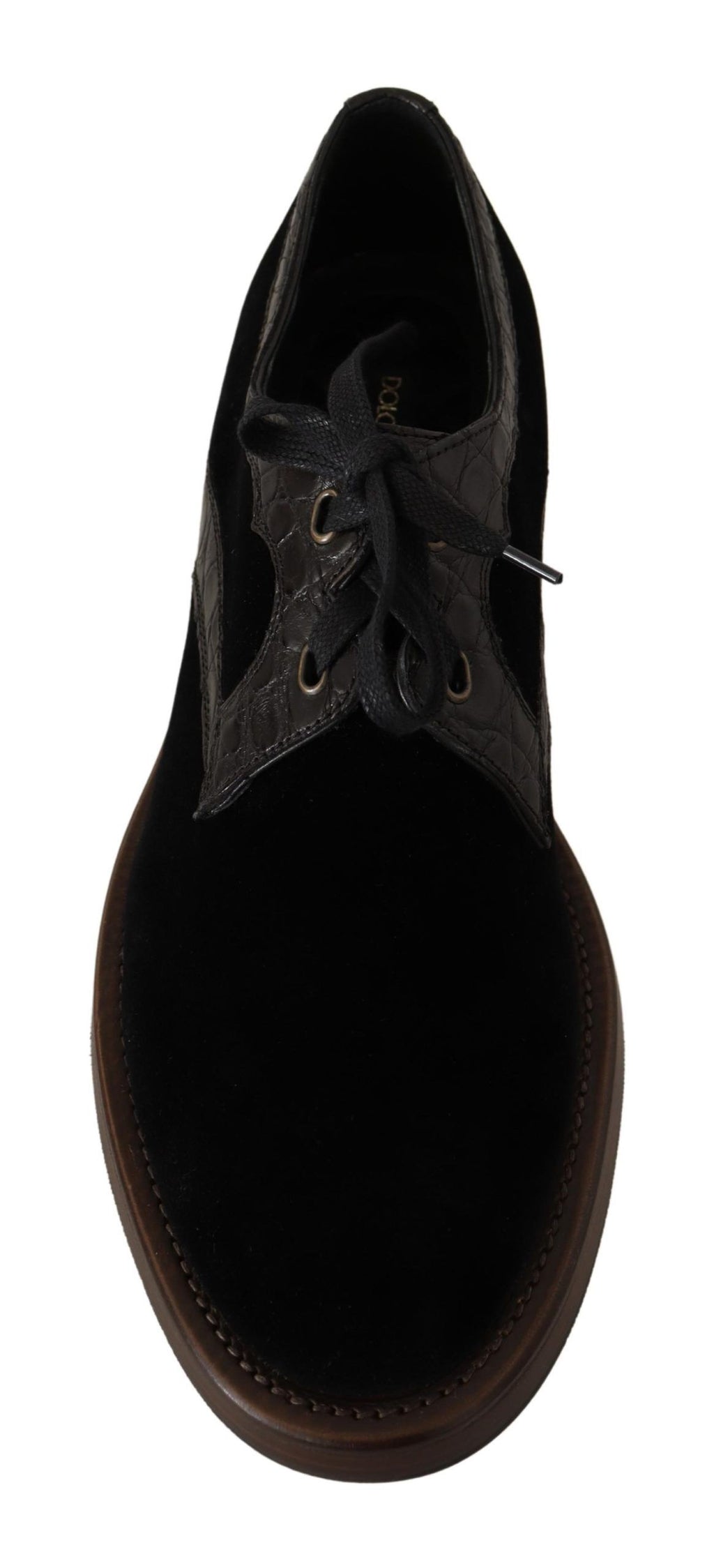 Dolce & Gabbana Exotische Lederschuhe aus schwarzem Samt