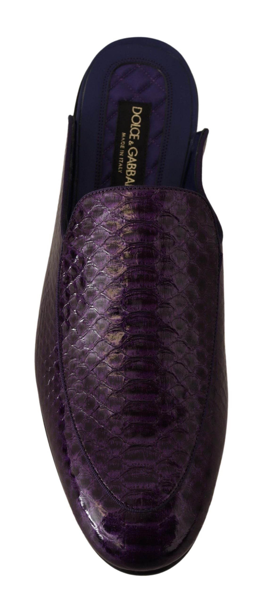 Dolce & Gabbana Lila Exotische Leder Flats Pantoletten Schuhe