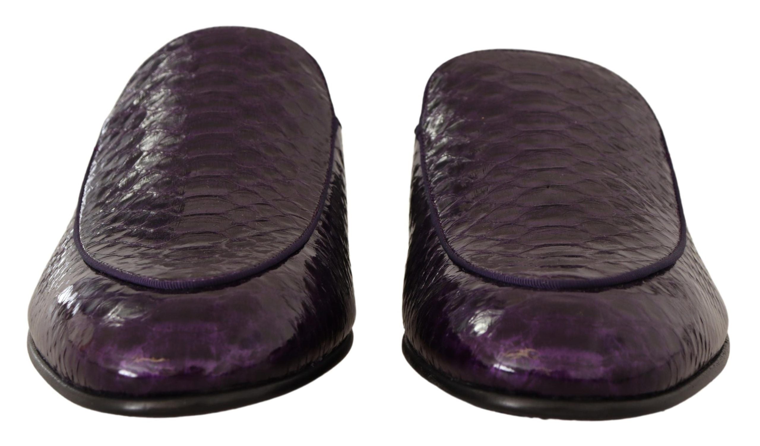 Dolce & Gabbana Lila Exotische Leder Flats Pantoletten Schuhe