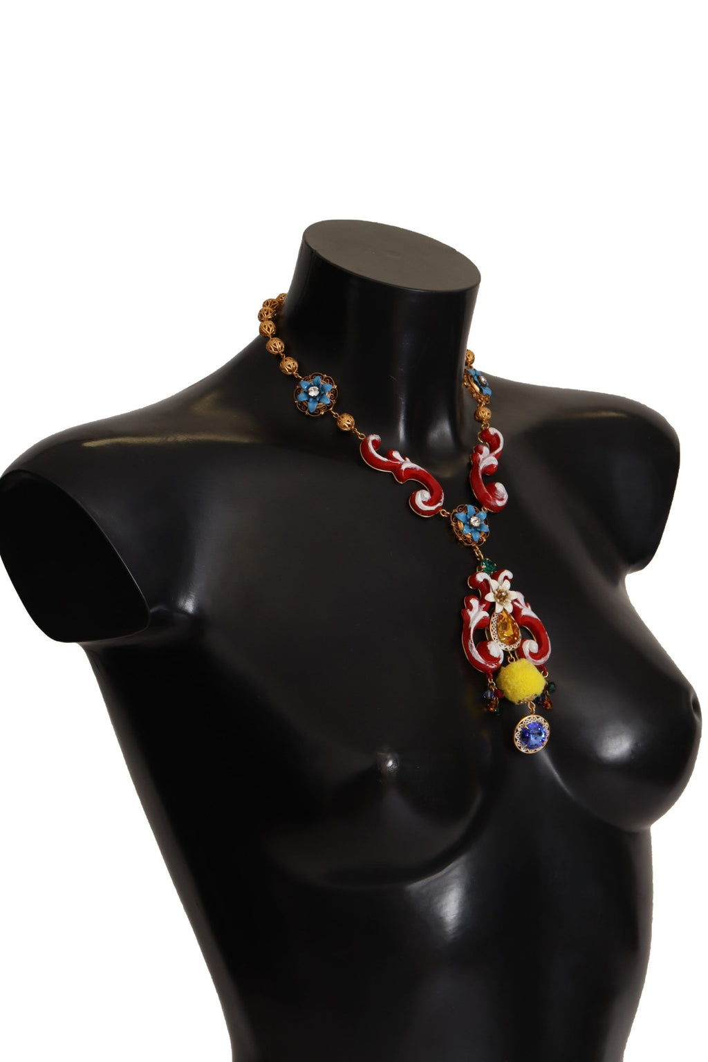 Dolce & Gabbana Goldmessing Carretto Sizilien Statement Kristallkette Halskette