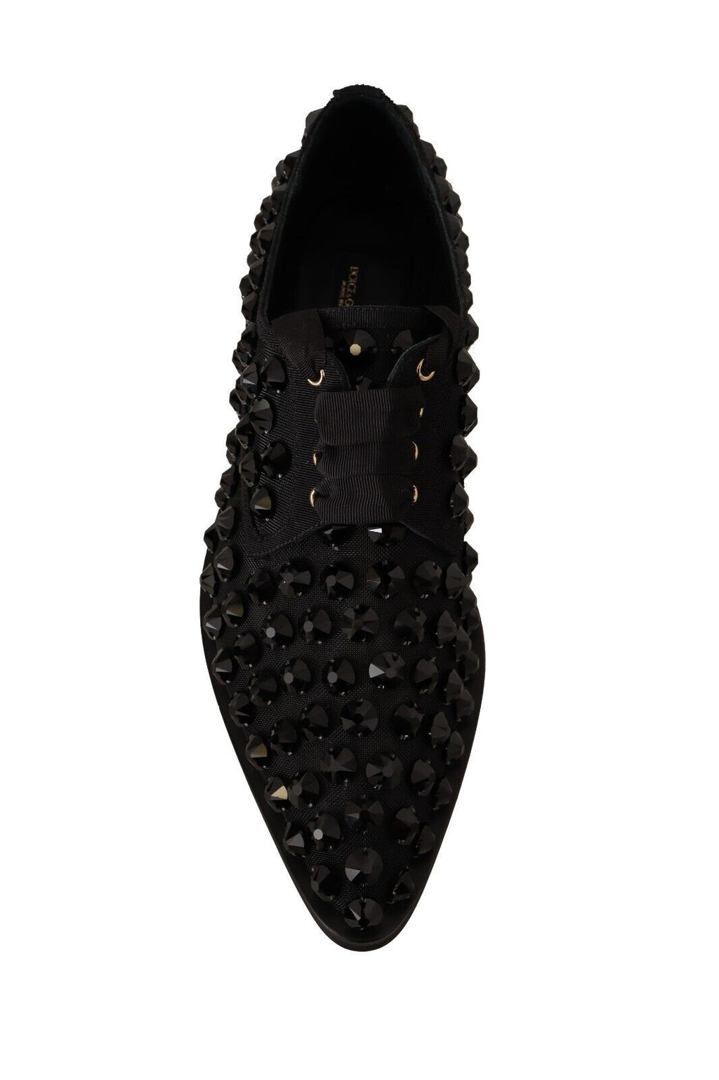 Dolce & Gabbana Schwarze Schnürschuhe mit Nieten Formal Flats Schuhe