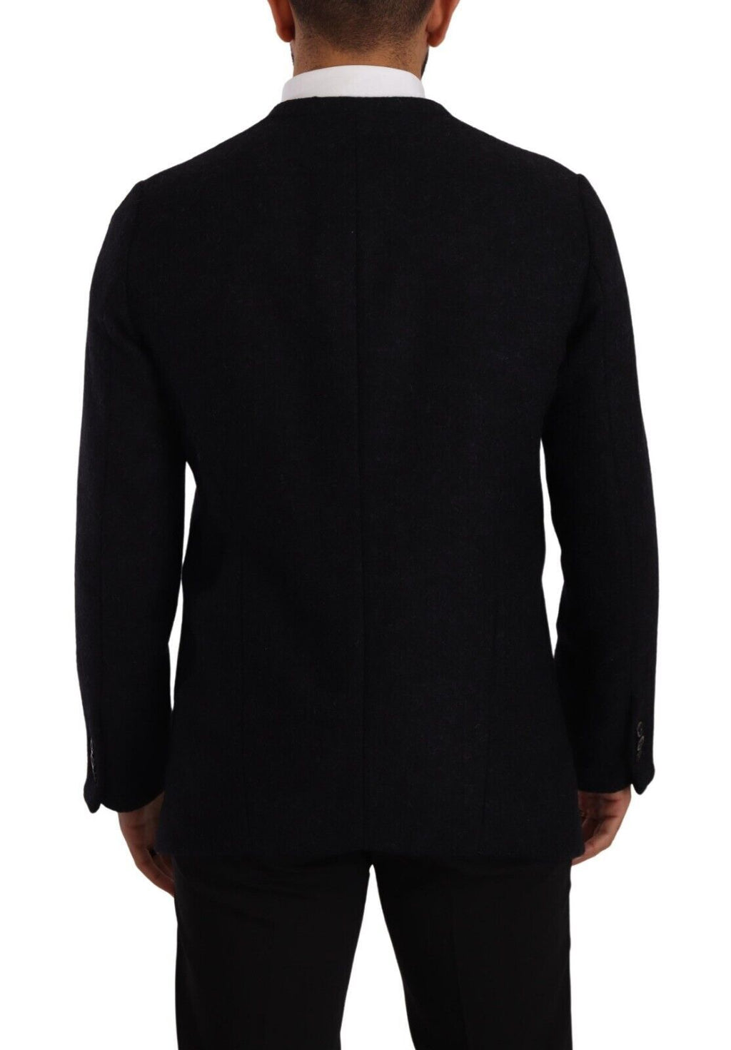 Dolce & Gabbana Graue Alpaka Button Down Männer Mantel Jacke