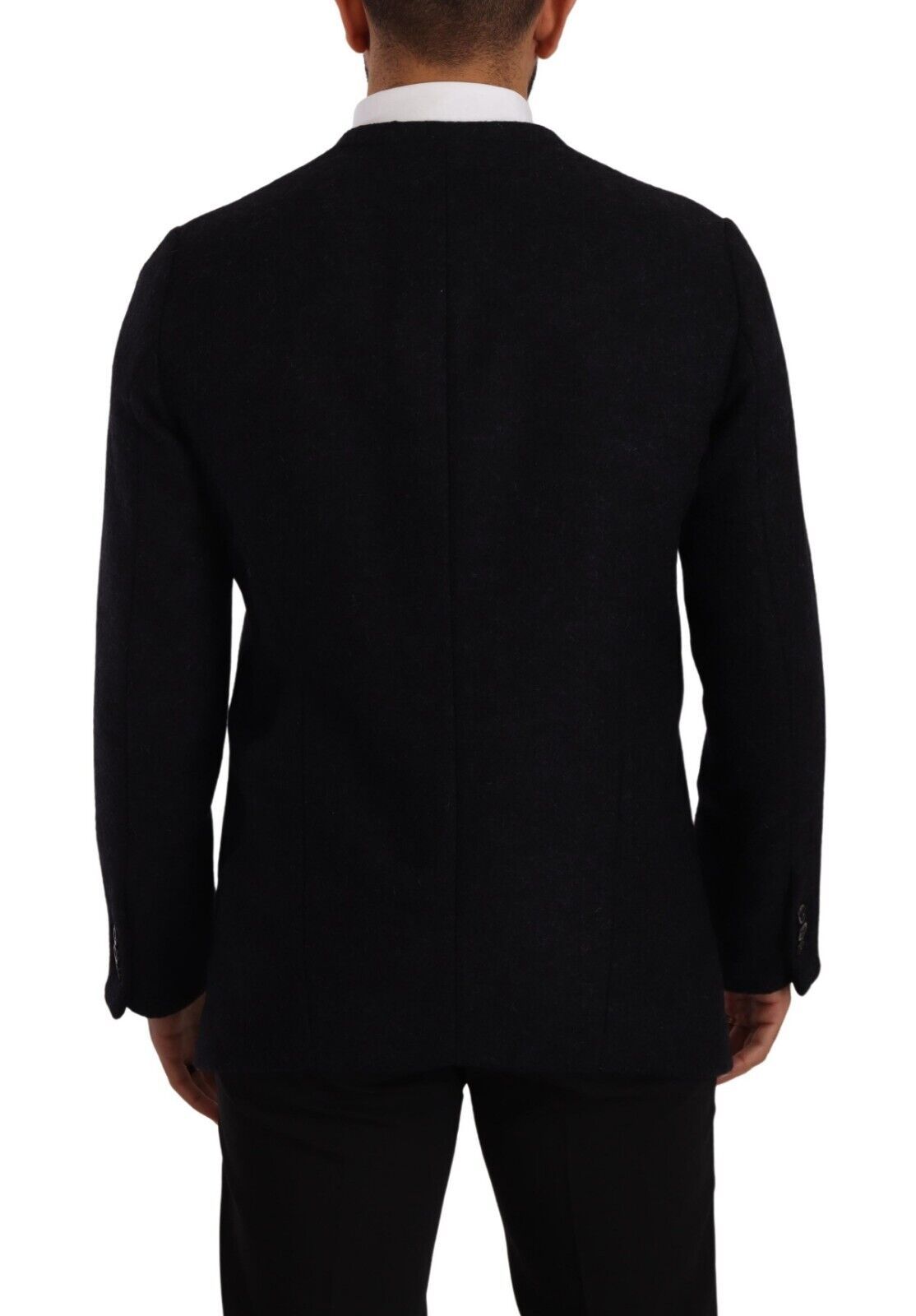 Dolce & Gabbana Graue Alpaka Button Down Männer Mantel Jacke