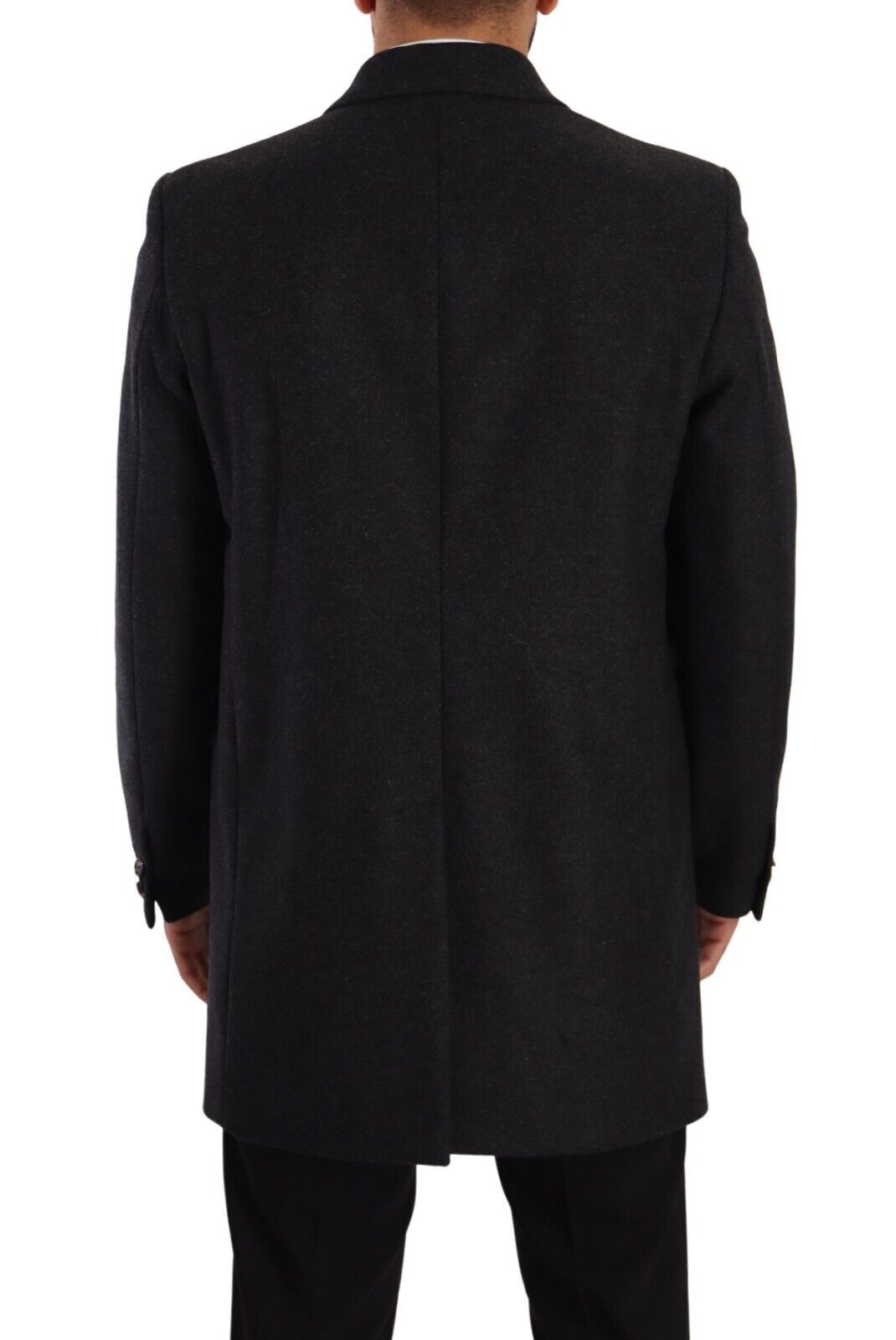 Dolce & Gabbana Dunkelgrau Wolle über Trenchcoat Männer Jacke