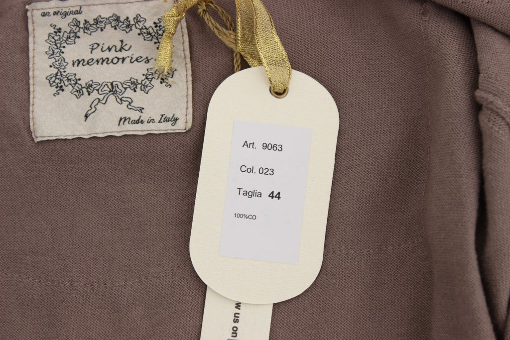 PINK MEMORIES Lila Strickjacke aus Baumwolle mit Spitze