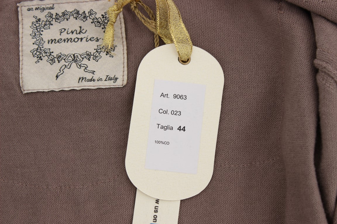 PINK MEMORIES Lila Strickjacke aus Baumwolle mit Spitze