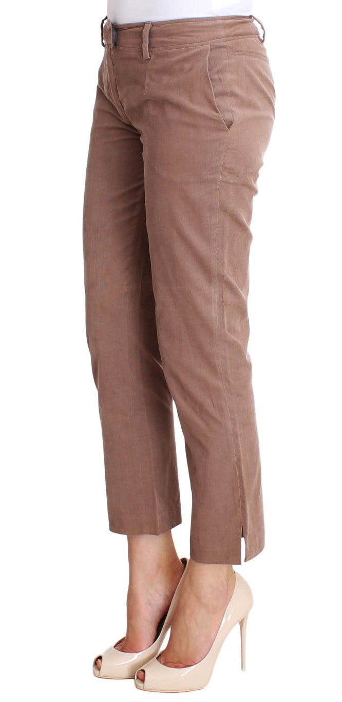 Costume National Braune Cropped-Corduroys-Hose