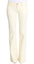 Costume National Weiße Baumwoll-Stretch-Schlagjeans