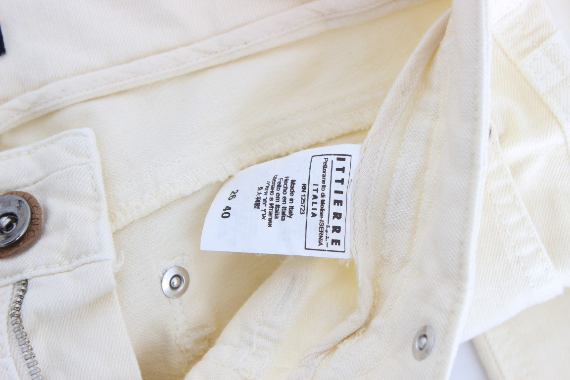 Costume National Weiße Baumwoll-Stretch-Schlagjeans