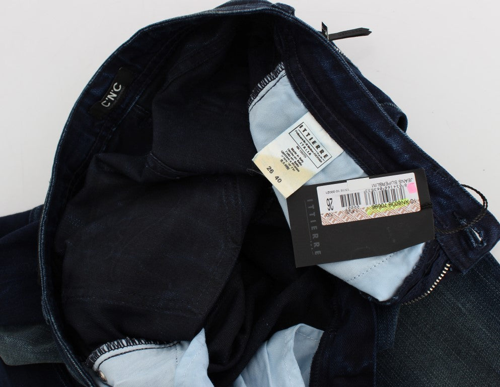 Costume National Blaue Waschung Baumwolle Slim Fit Skinny Jeans