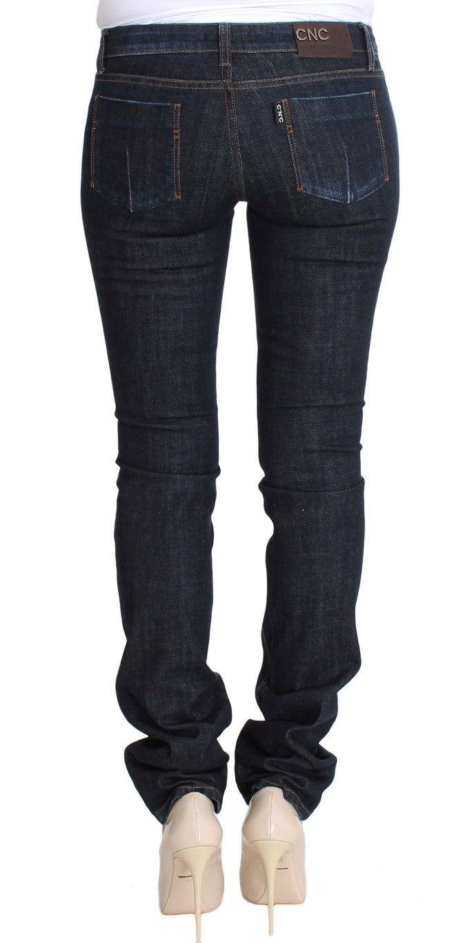 Costume National Blaue Cotton Stretch Slim Fit Jeans