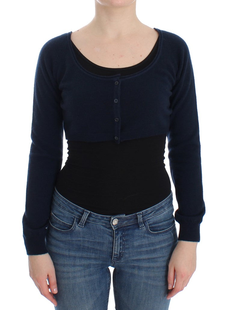 Ermanno Scervino Blauer Kaschmir-Kardigan-Pullover