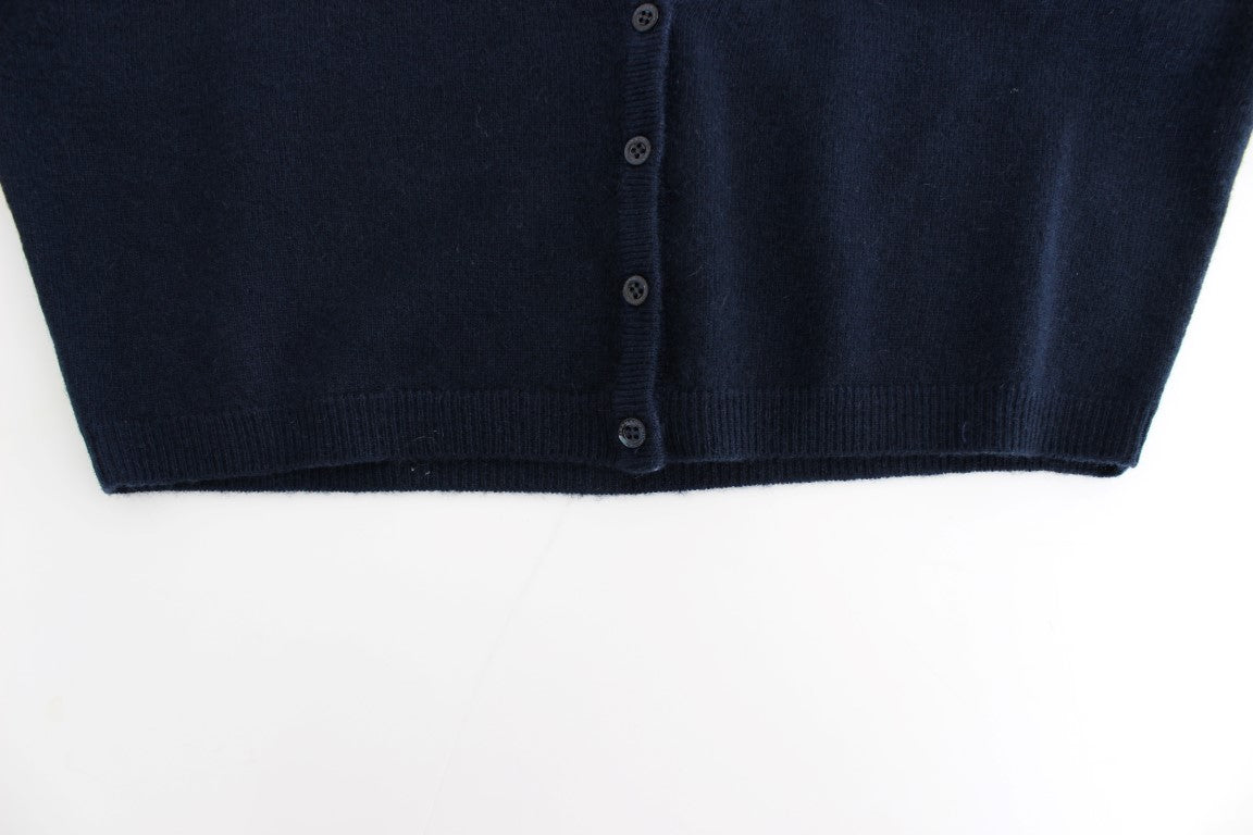 Ermanno Scervino Blauer Kaschmir-Kardigan-Pullover