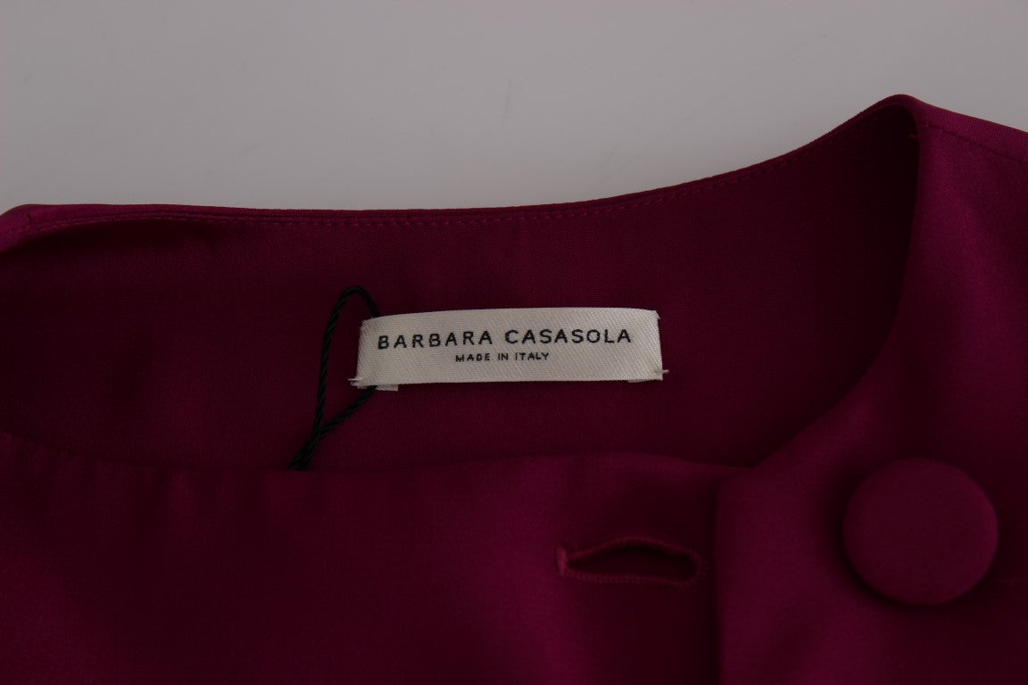 Barbara Casasola Lila Seidenbluse ärmellos Top