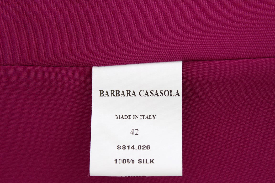 Barbara Casasola Lila Seidenbluse ärmellos Top