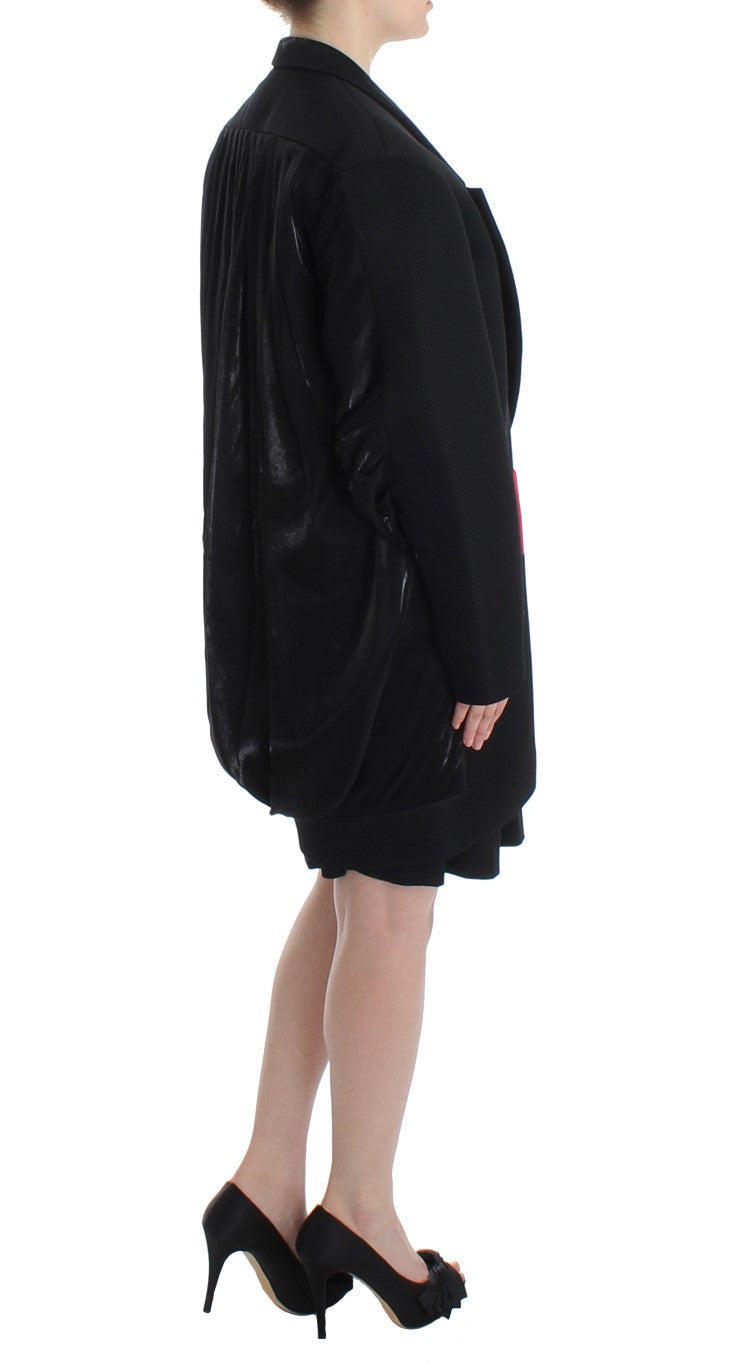 KAALE SUKTAE Schwarzer Mantel Trench Long Draped Jacket Blazer