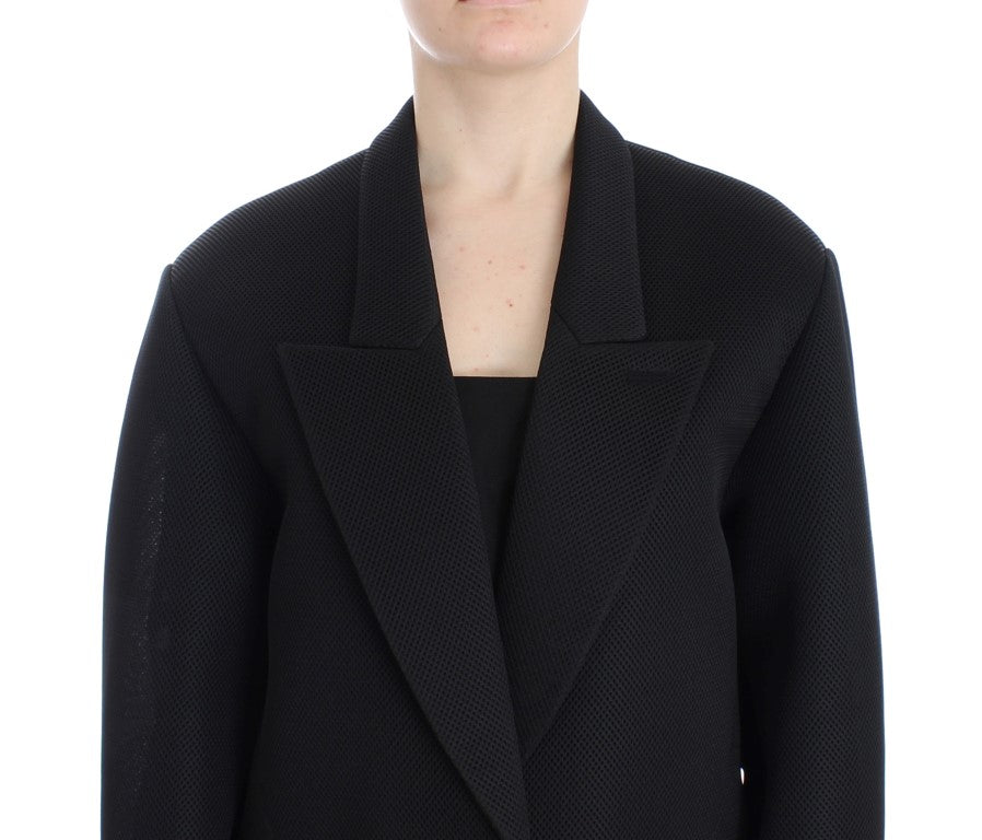 KAALE SUKTAE Schwarzer Mantel Trench Long Draped Jacket Blazer