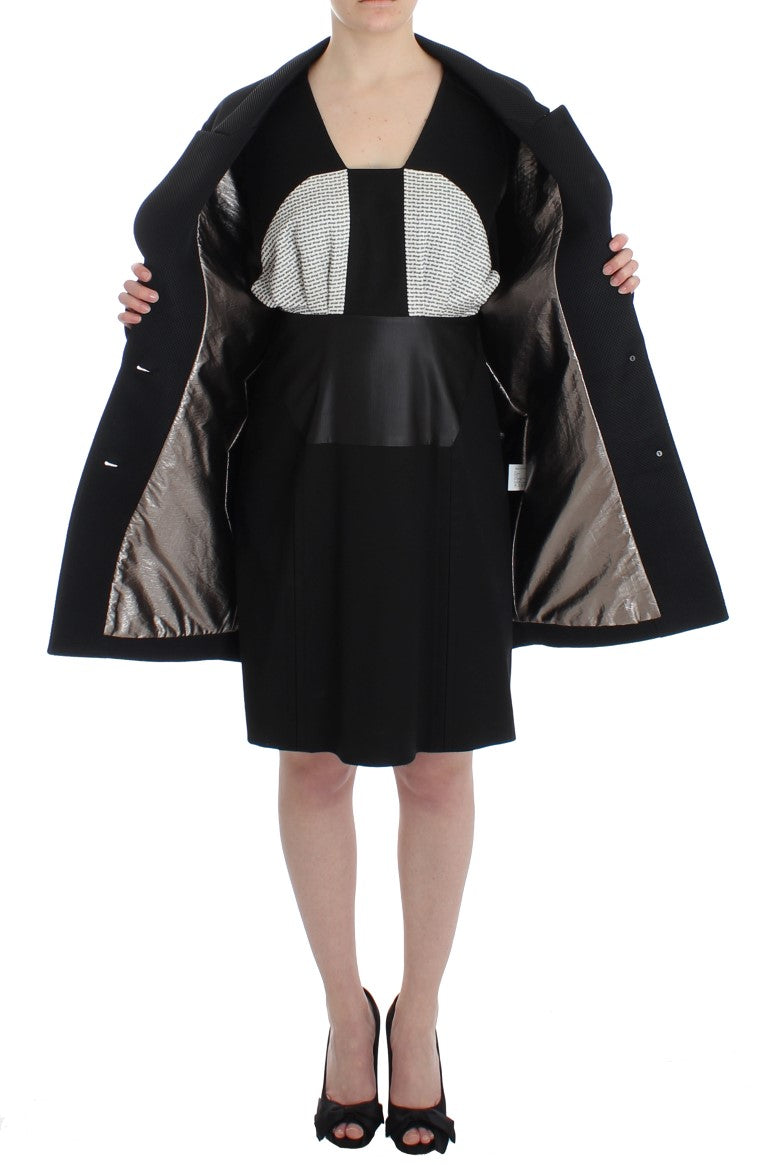 KAALE SUKTAE Schwarzer Mantel Trench Long Draped Jacket Blazer