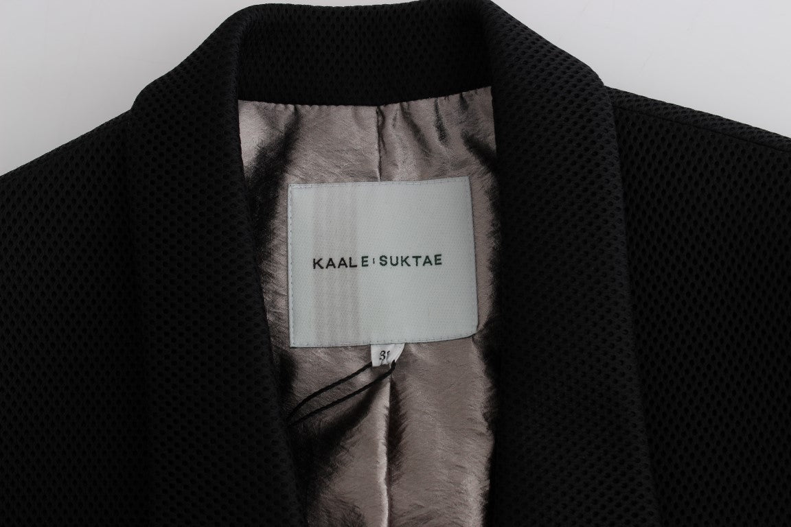 KAALE SUKTAE Schwarzer Mantel Trench Long Draped Jacket Blazer