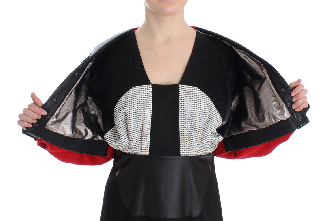 KAALE SUKTAE Schwarzer Kurzer Kurzmantel Bomberjacke