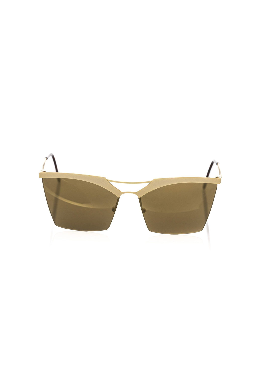 Frankie Morello Goldene Metallfaser-Sonnenbrille für Damen