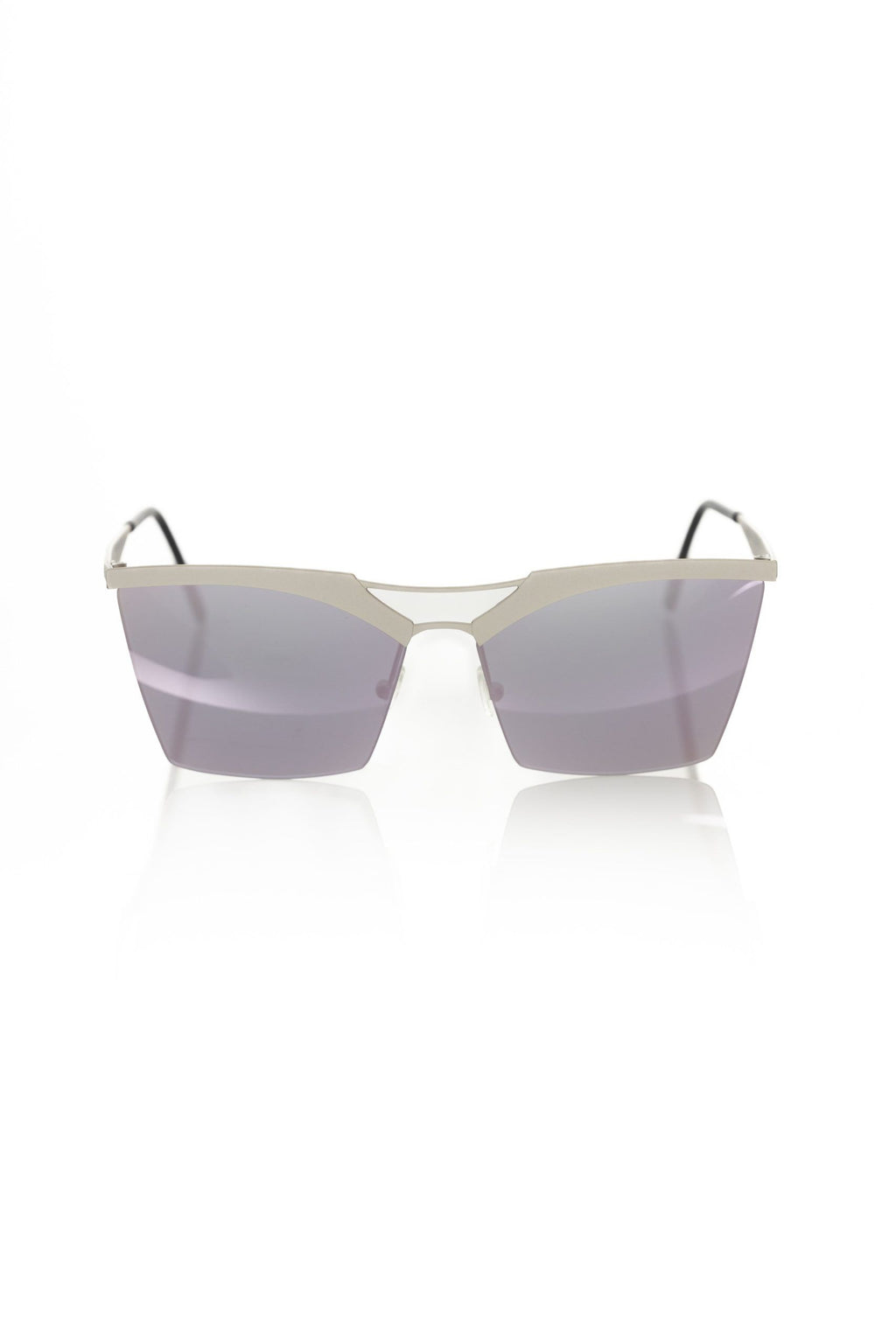 Frankie Morello Silberne Damen-Sonnenbrille im Metallic-Look