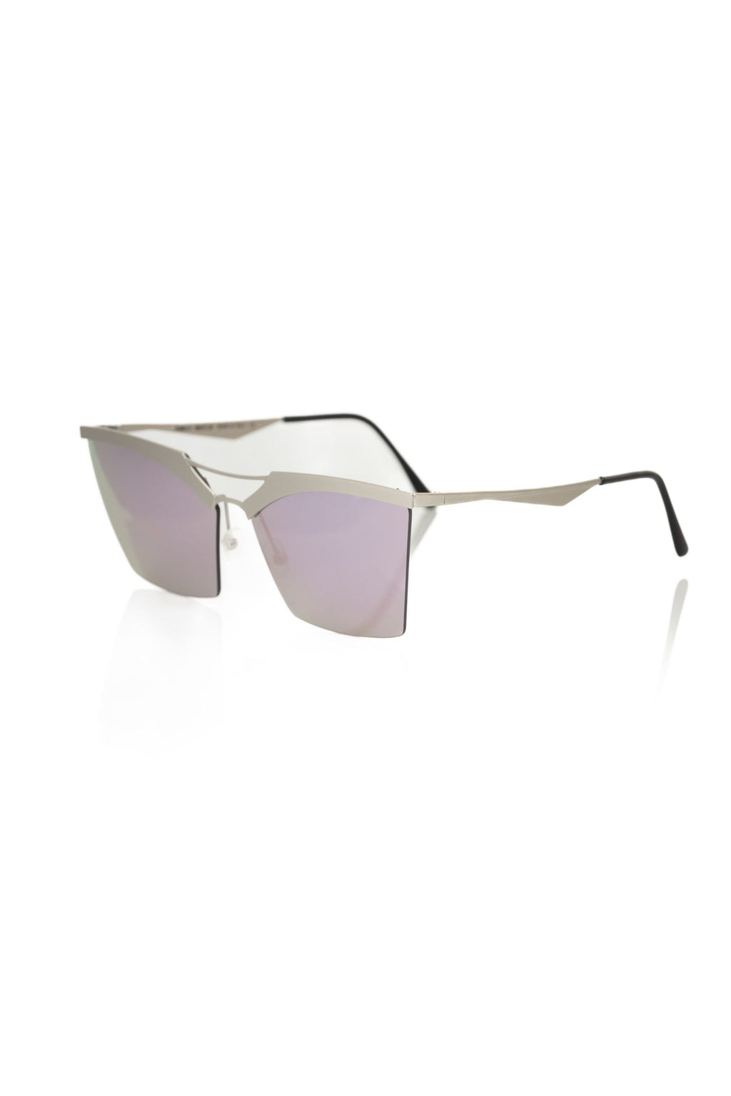 Frankie Morello Silberne Damen-Sonnenbrille im Metallic-Look