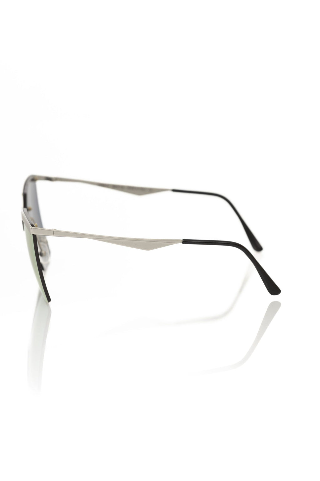 Frankie Morello Silberne Damen-Sonnenbrille im Metallic-Look