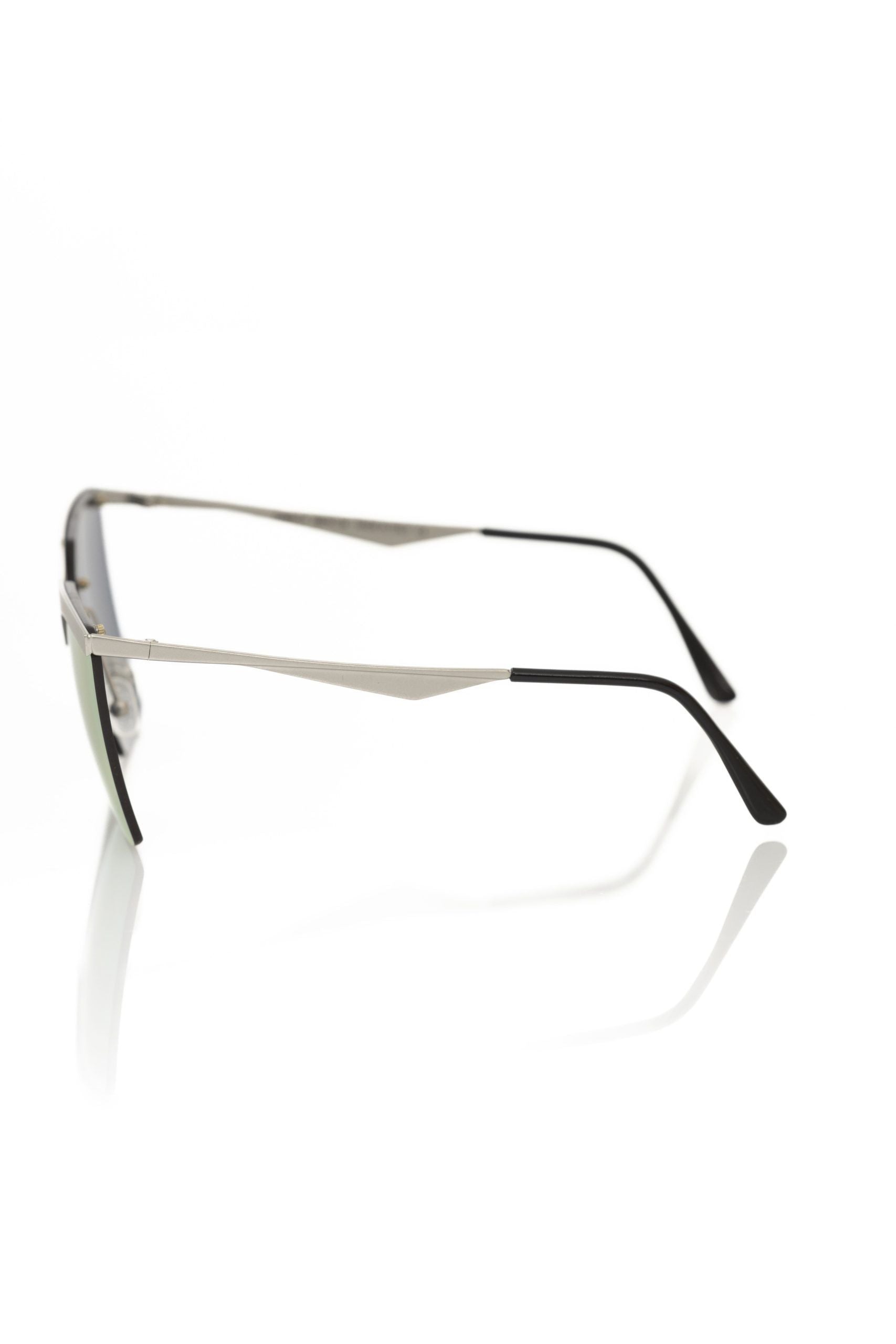 Frankie Morello Silberne Damen-Sonnenbrille im Metallic-Look