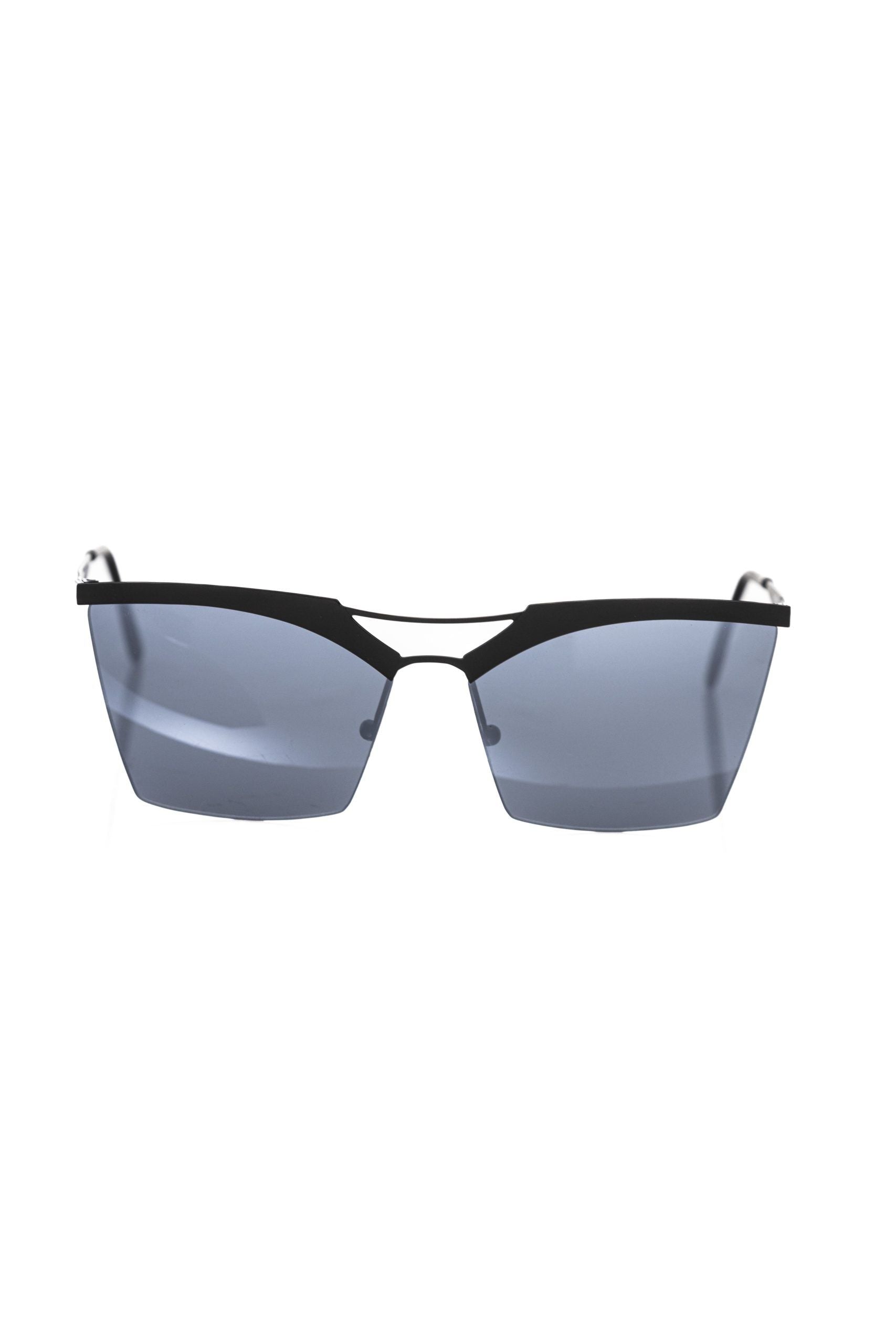 Frankie Morello Damen-Sonnenbrille mit schwarzem Metallic-Faser-Gestell