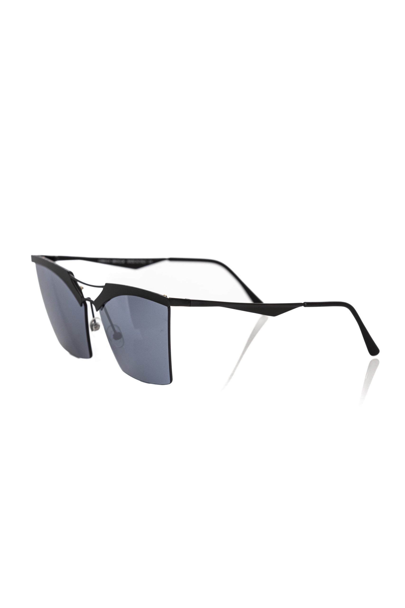 Frankie Morello Damen-Sonnenbrille mit schwarzem Metallic-Faser-Gestell