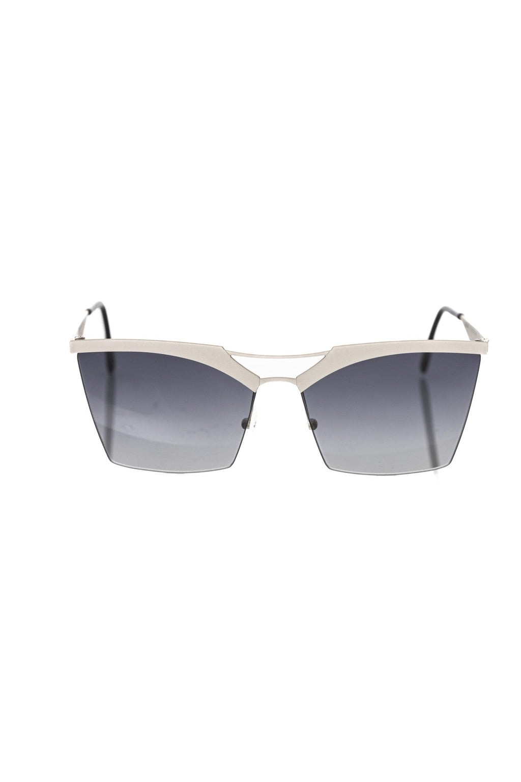 Frankie Morello Silberne Damen-Sonnenbrille aus Metallfaser