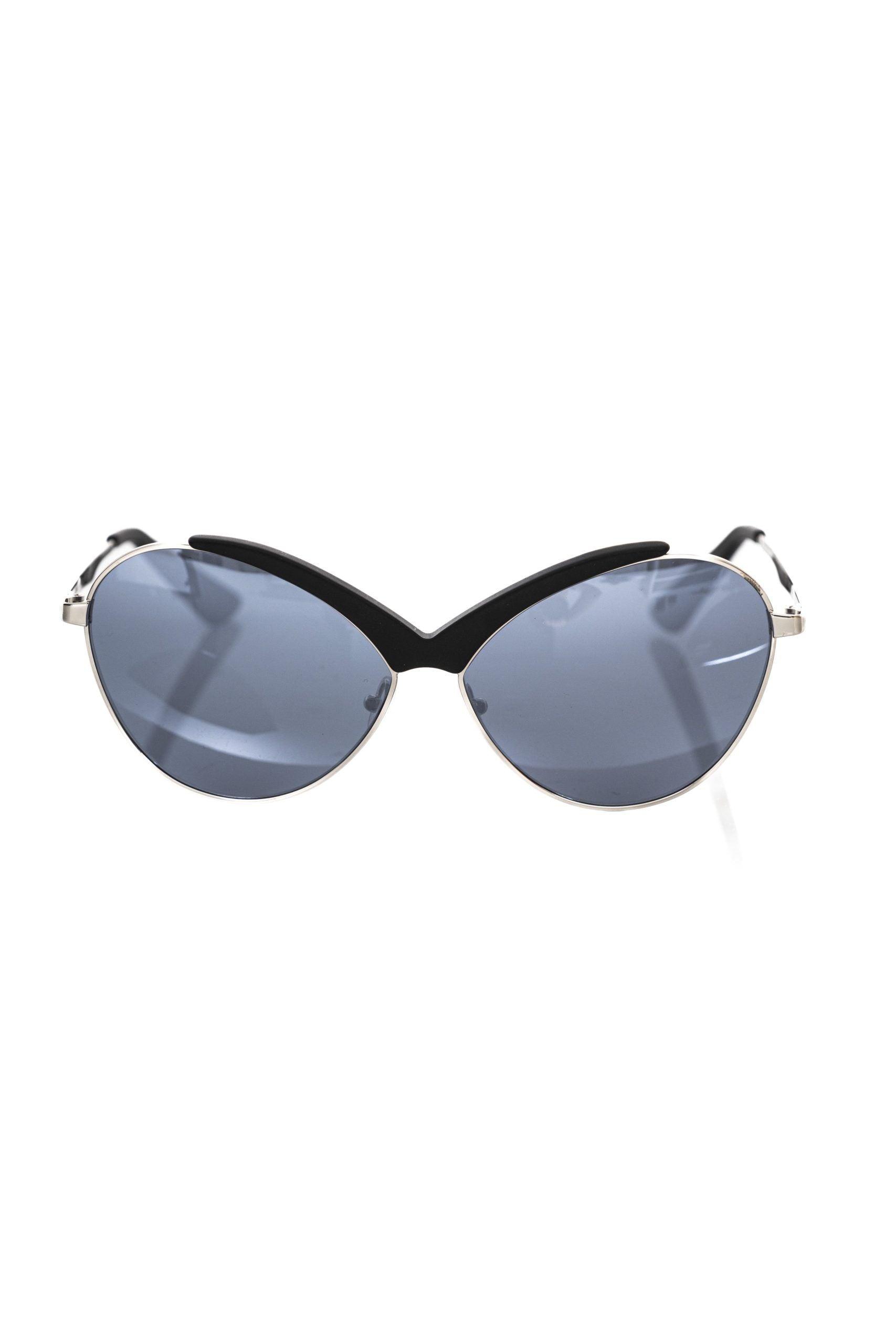 Frankie Morello Schwarze Metallic Fiber Damen-Sonnenbrille