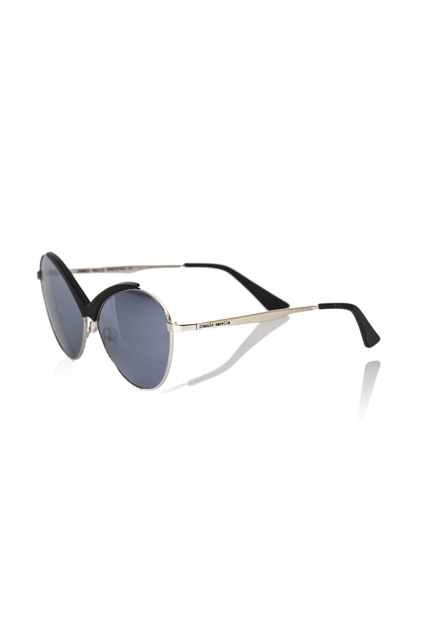 Frankie Morello Schwarze Metallic Fiber Damen-Sonnenbrille