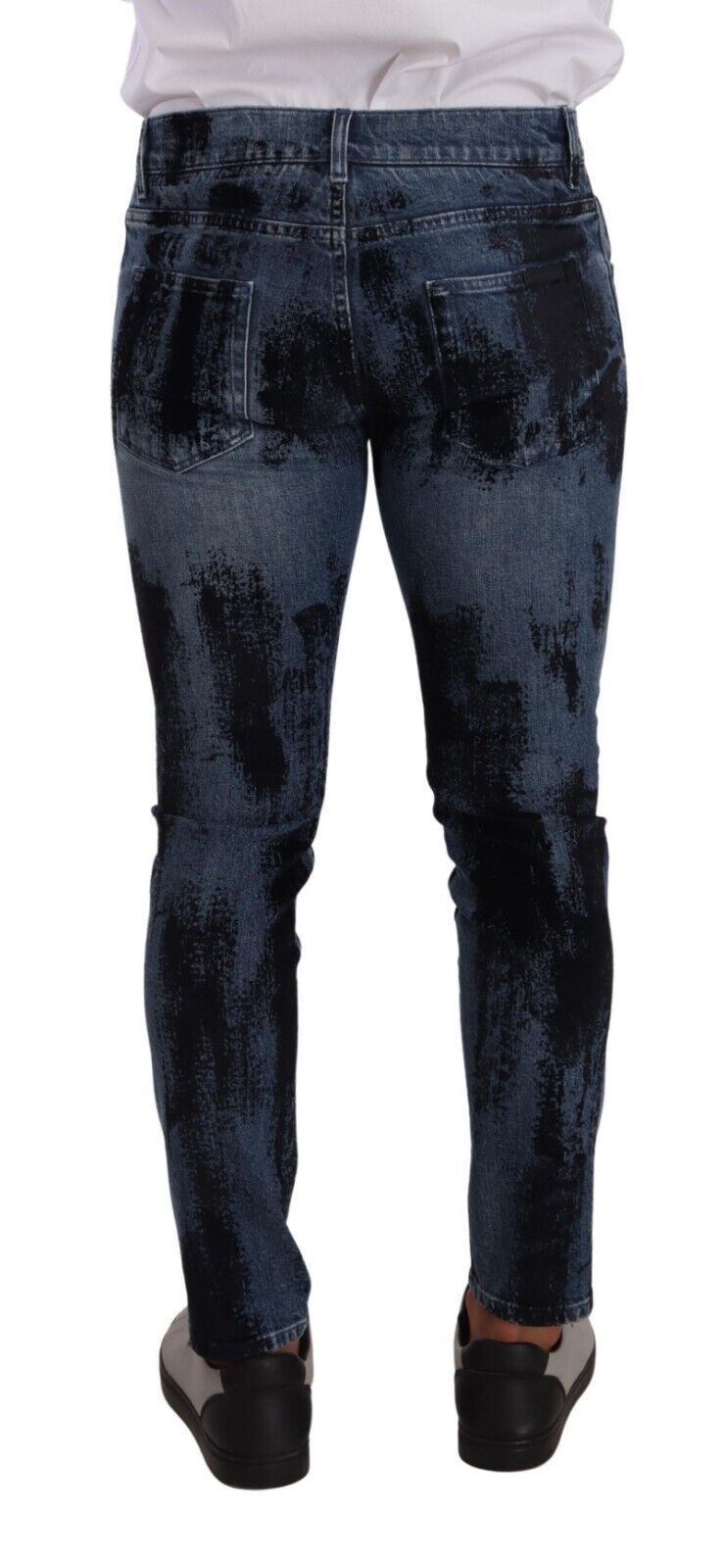 Dolce & Gabbana Blau-Schwarz Baumwolle Skinny Denim Jeans