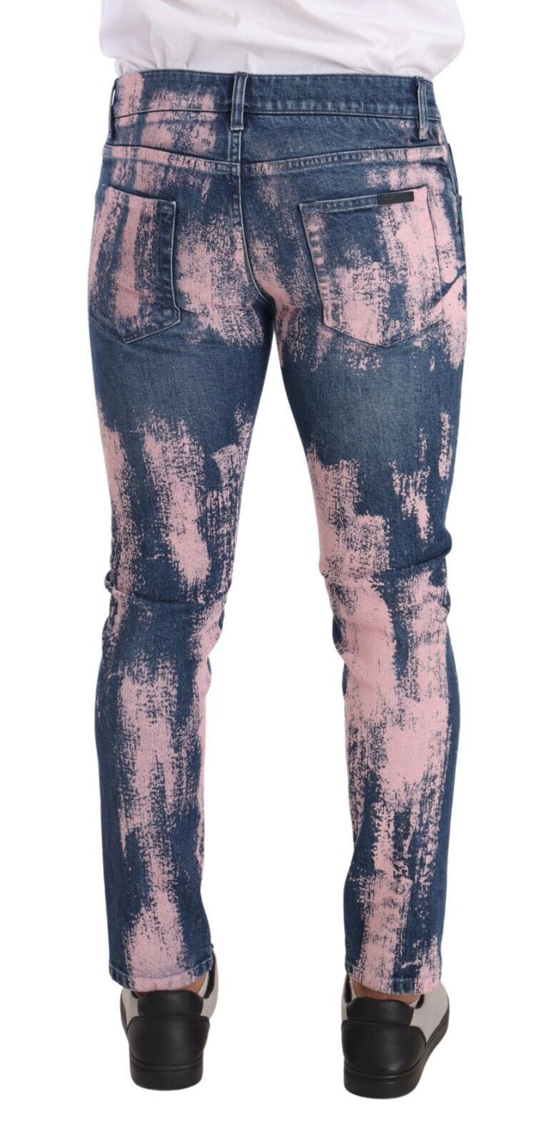 Dolce & Gabbana Blau Rosa Tie Dye Baumwolle Skinny Denim Jeans